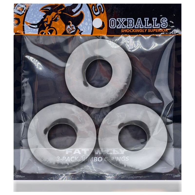 Fat Willy 3 Pc Jumbo Cockrings Clear One Size Clear