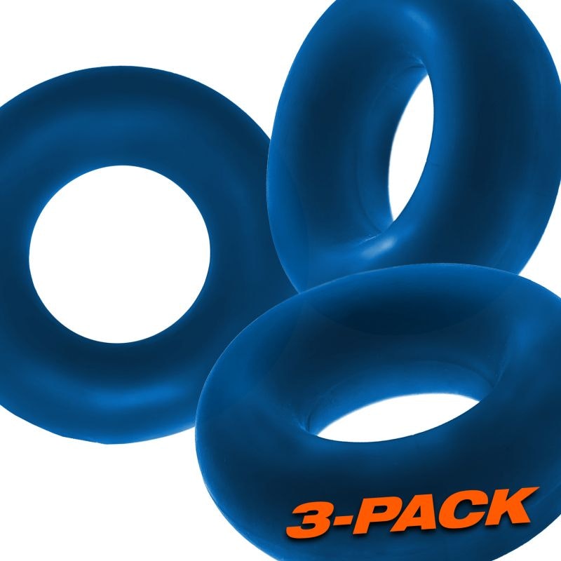 Fat Willy 3 Pc Jumbo Cockrings Space Blue One Size Blue