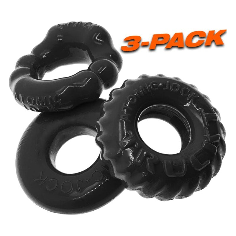 Bonemaker 3 Pc Cockring Set Black One Size Black