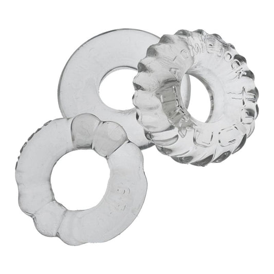 Bonemaker 3 Pc Cockring Set Clear One Size Clear