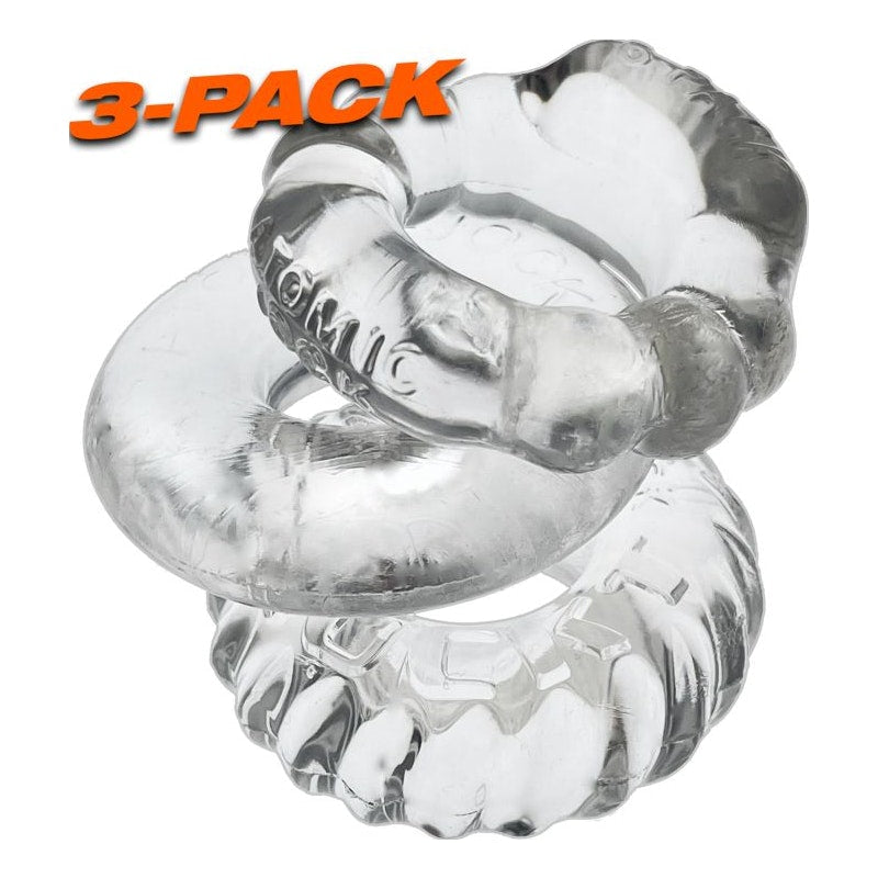 Bonemaker 3 Pc Cockring Set Clear One Size Clear