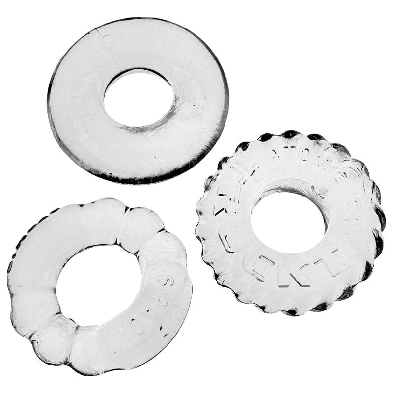 Bonemaker 3 Pc Cockring Set Clear One Size Clear