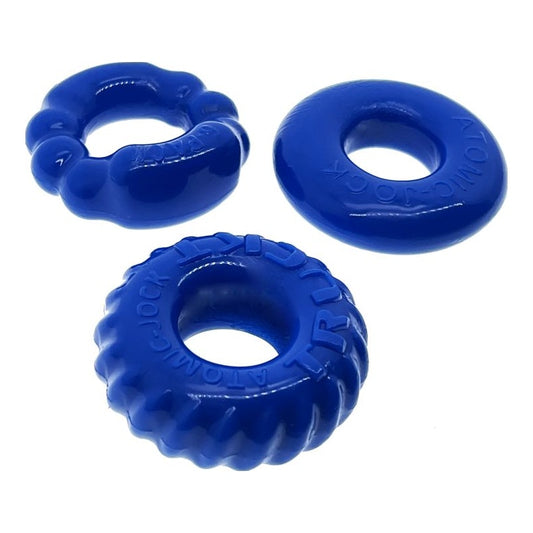 Bonemaker 3 Pc Cockring Set Pool Blue One Size Blue