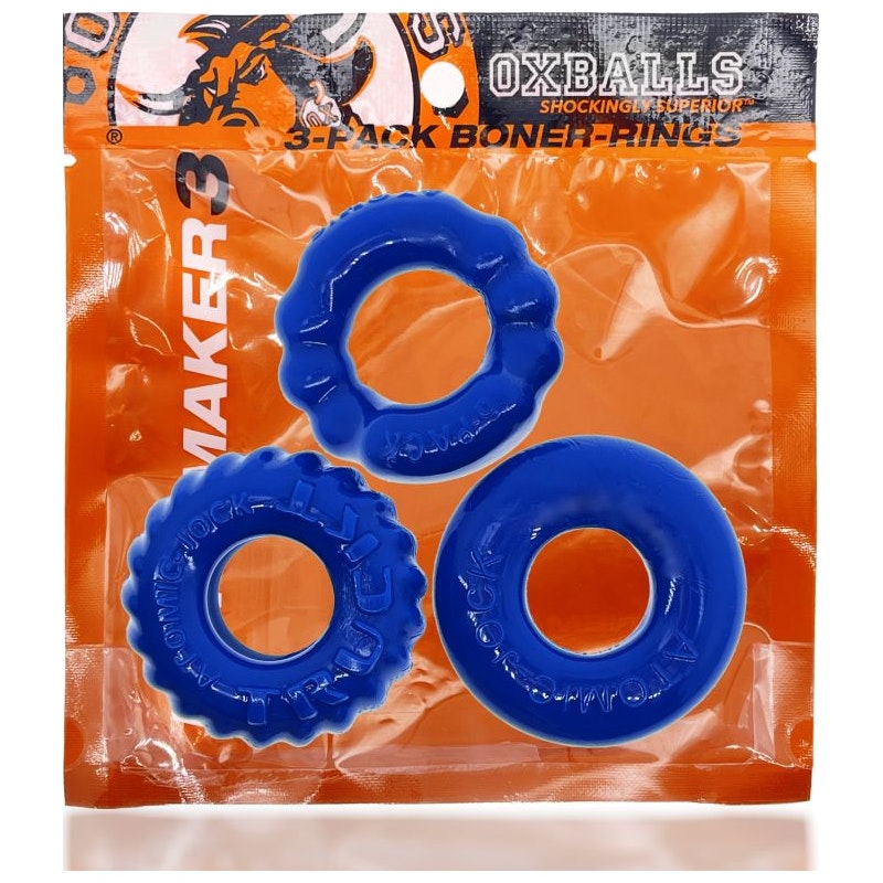 Bonemaker 3 Pc Cockring Set Pool Blue One Size Blue