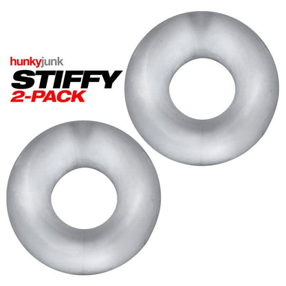 Stiffy 2 Pc Bulge Cockrings by HunkyJunk Ice Clear Ice One Size Clear