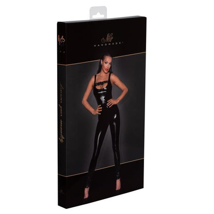 PVC Overall w 2 Way Zipper Medium Black