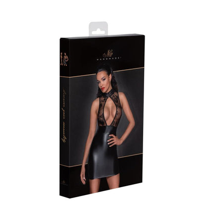 Power Wetlook Short Dress w Skirt & Tulle Top Medium Black