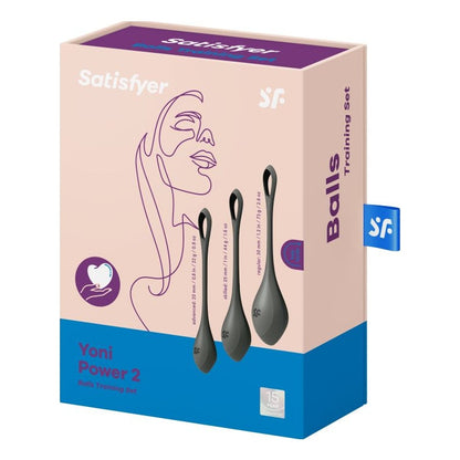 Satisfyer Yoni Power Balls 2 Black 3 Pc Set Black