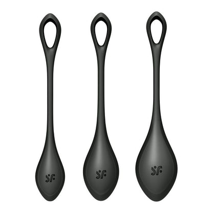 Satisfyer Yoni Power Balls 2 Black 3 Pc Set Black