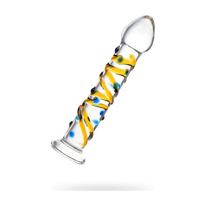 Sexus Glass Dildo Yellow 17.2cm Clear