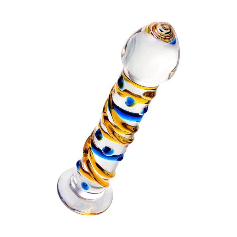 Sexus Glass Dildo Yellow 17.2cm Clear