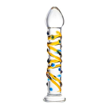 Sexus Glass Dildo Yellow 17.2cm Clear