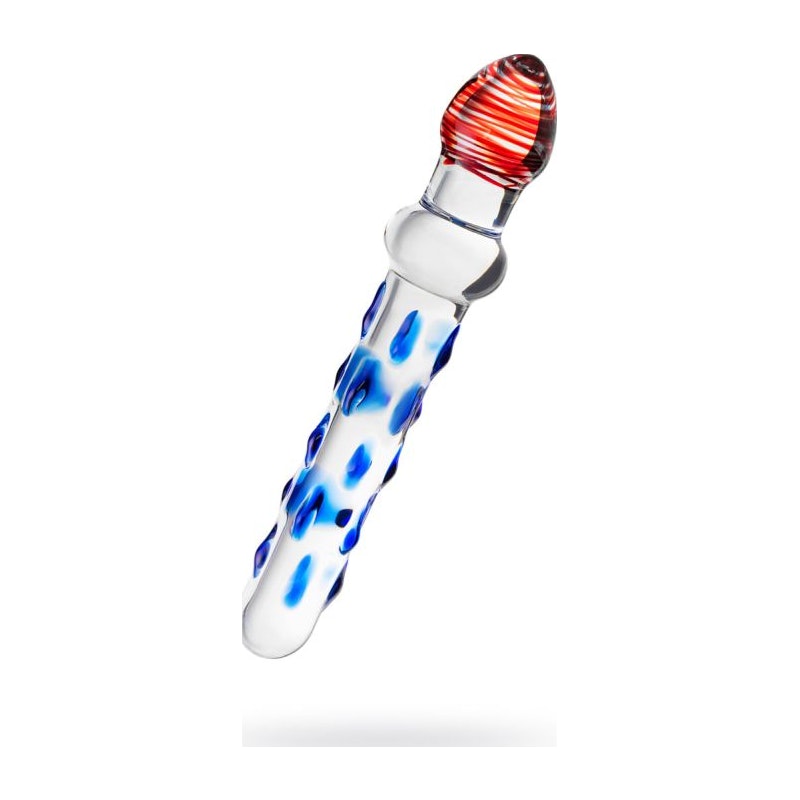 Sexus Glass Dildo Blue/Red 20 cm Blue