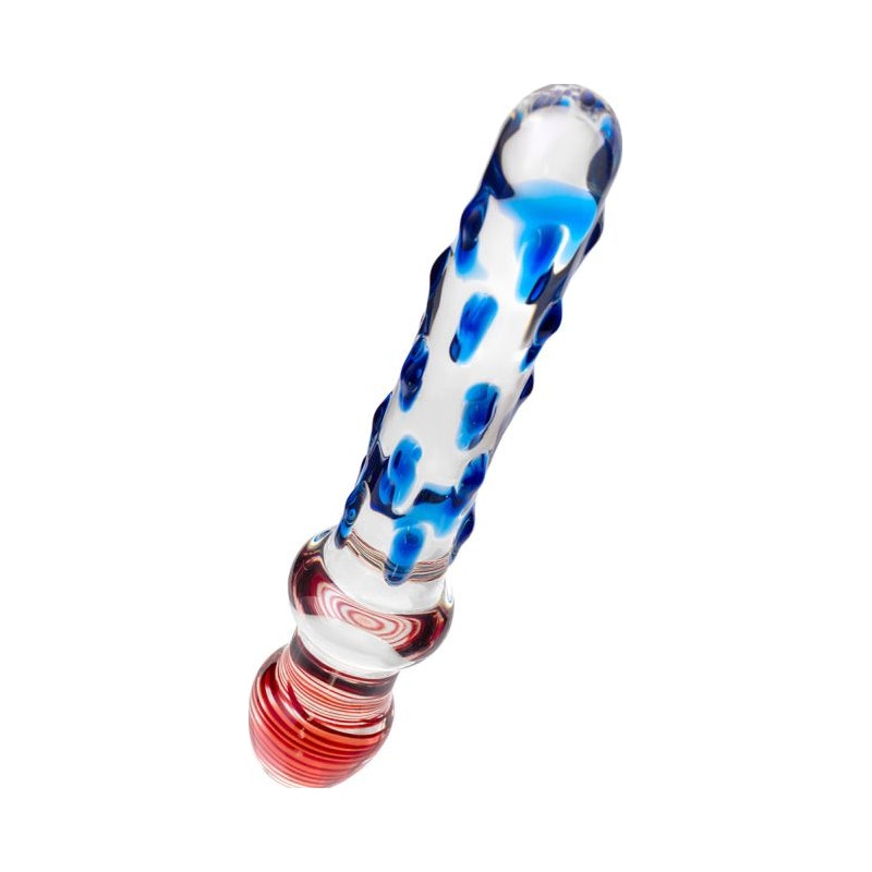 Sexus Glass Dildo Blue/Red 20 cm Blue