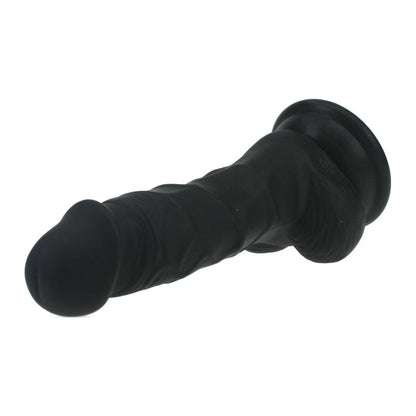 Realistic Dildo Veined Shaft w Balls Black Black