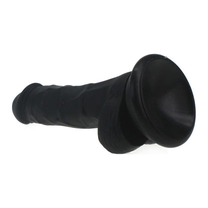 Realistic Dildo Veined Shaft w Balls Black Black