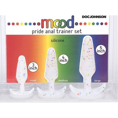 Pride Butt Plug Mood Naughty Trainer Set Silicone Rainbow