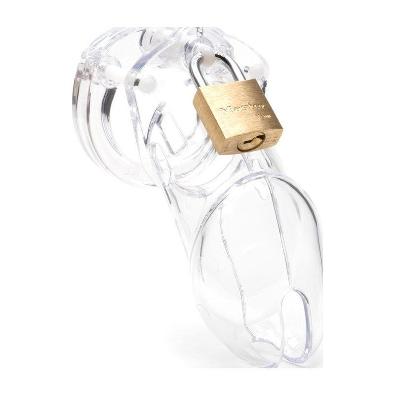 Cockcage CB-6000 Clear Chastity Cage – Secure Male Lock