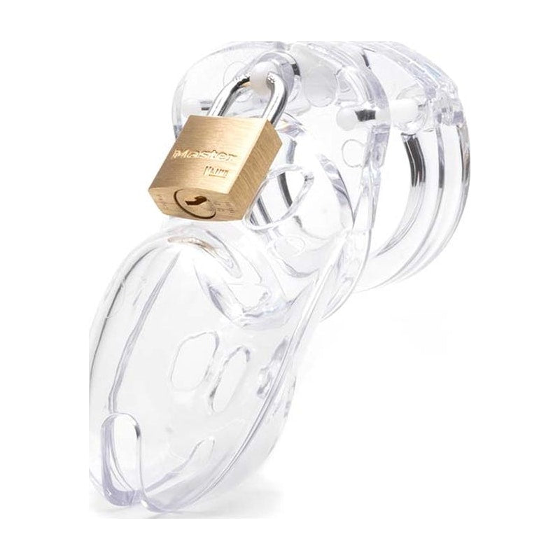 Cockcage CB-3000 Clear Chastity Cage – Secure Male Lock