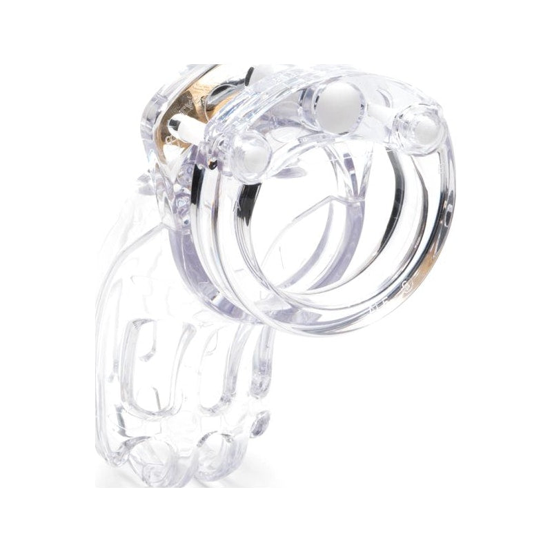 Cockcage The Curve Clear Chastity Cage – Secure Male Lock