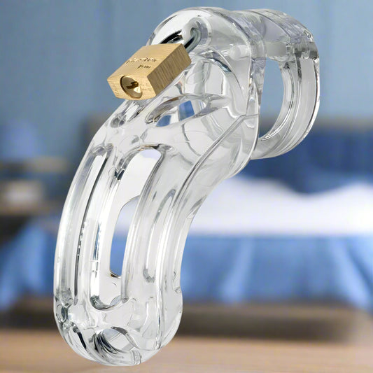 Cockcage The Curve Clear Chastity Cage – Secure Male Lock