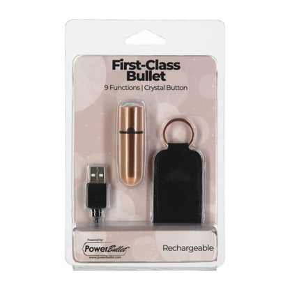 Power Bullet First Class 6cm Rechargeable w Crystal Rose Gold Rose Gold