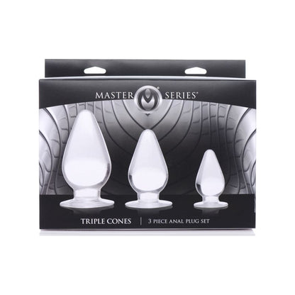 Triple Cones Butt Plugs 3 Piece Set Master Series Clear