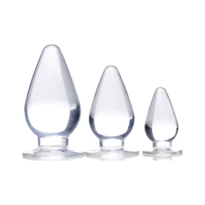 Triple Cones Butt Plugs 3 Piece Set Master Series Clear