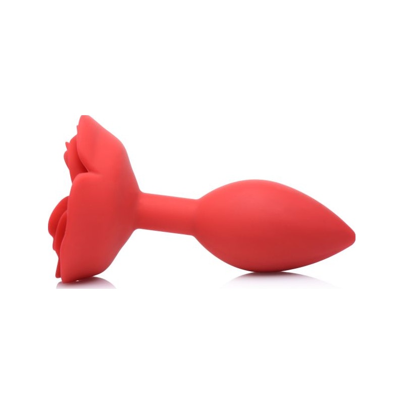 Rose Silicone Butt Plug Booty Bloom Red Large