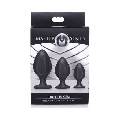 Triple Juicers Silicone Butt Plug 3 Piece Set Master Series Black