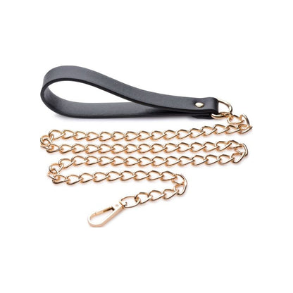 Leashed Lover Black and Gold Chain Leash