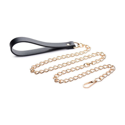 Leashed Lover Black and Gold Chain Leash