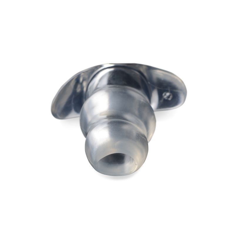 Master Series Clear View Large hollow anal plug, tunnel opening view