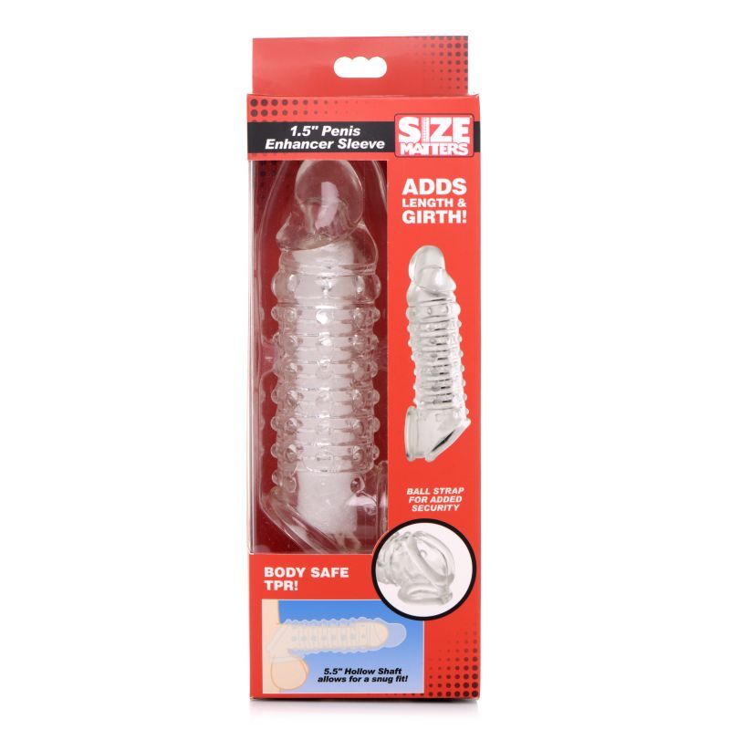 Penis Enhancer Sleeve 1.5in Clear Size Matters