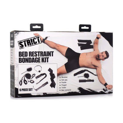 Bed Restraint Bondage Kit Black