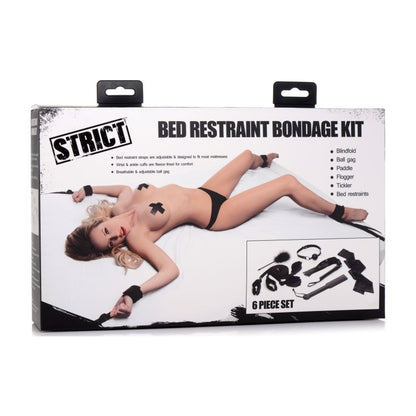 Bed Restraint Bondage Kit Black