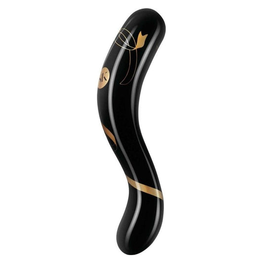 Secret Kisses Handblown Double Ended Dildo 7in Black