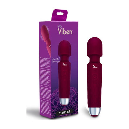 Viben Tempest Rechargeable Wand Massager Ruby Burgundy