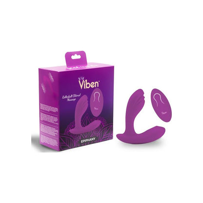 Viben Epiphany Rollerball Dual-Stim Massager w Remote Berry Purple