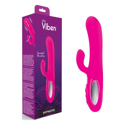 Viben Hypnotic Thrusting Rabbit Vibe w Swinging Clit Stim Hot Pink Pink