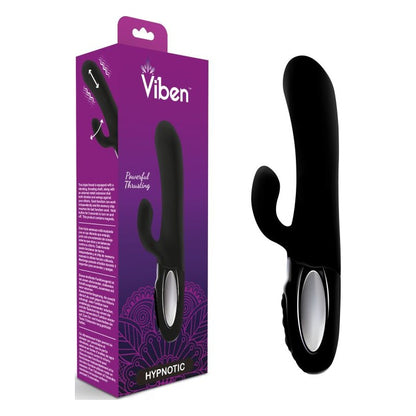 Viben Hypnotic Thrusting Rabbit Vibe w Swinging Clit Stim Black Black