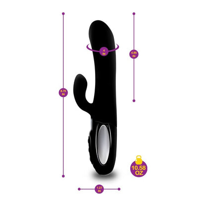 Viben Hypnotic Thrusting Rabbit Vibe w Swinging Clit Stim Black Black