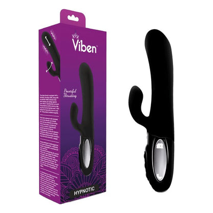 Viben Hypnotic Thrusting Rabbit Vibe w Swinging Clit Stim Black Black