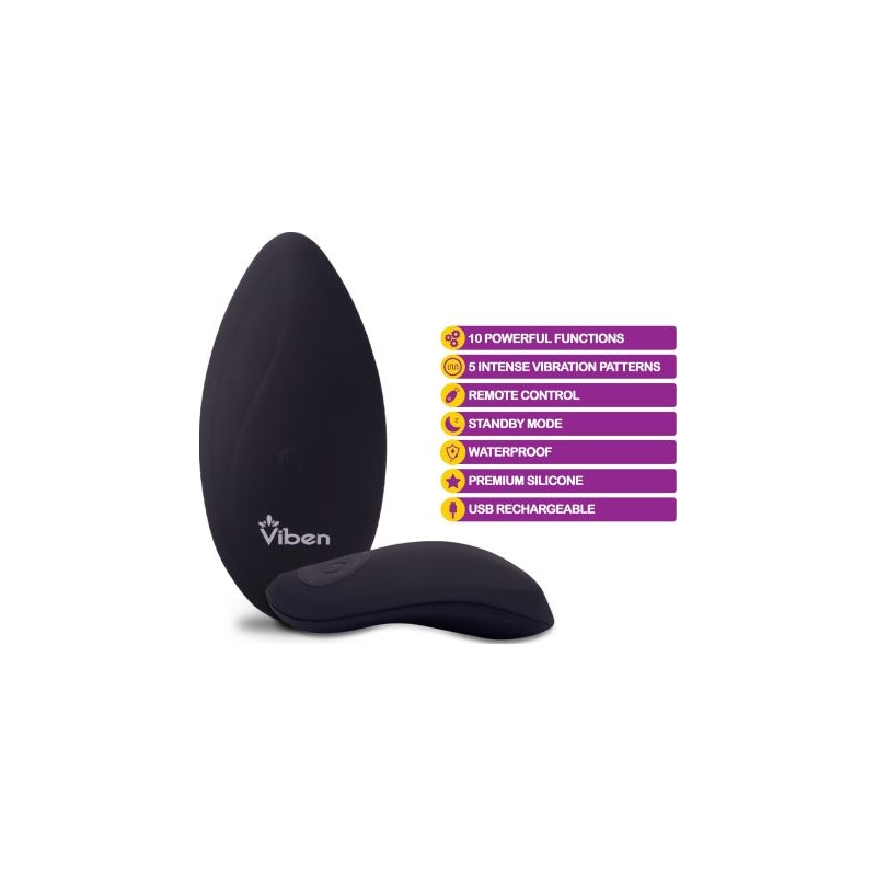 Viben Racy Multi Function Panty Vibe w Remote Black