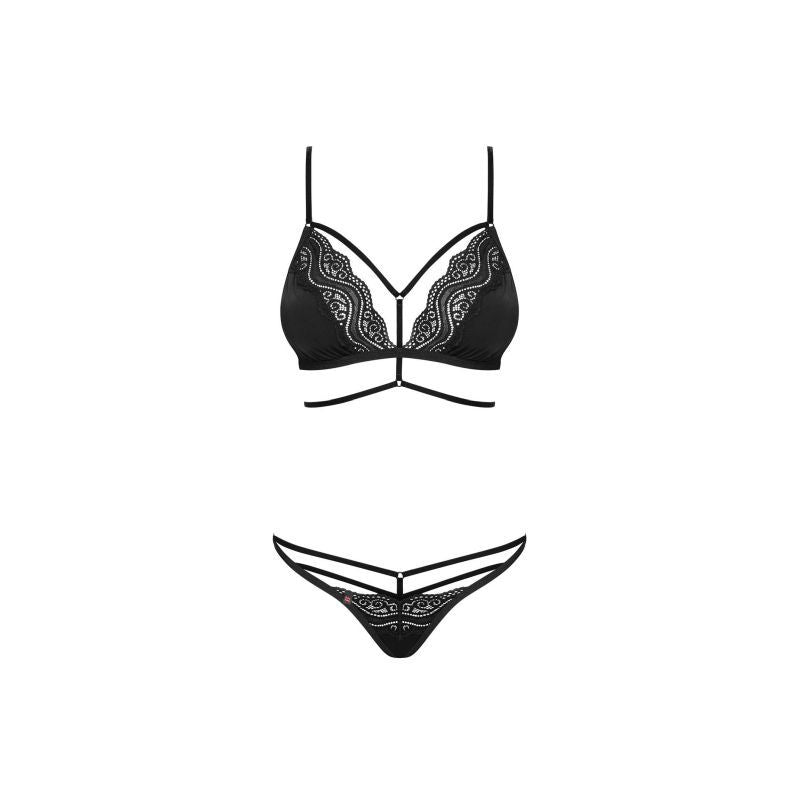 Diyosa 2 Pc Set Black Large/Extra Large by Obsessive Lingerie