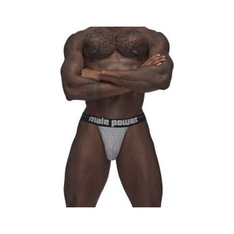 Male Power Sexagon Strappy Ring Jock Grey Large/Extra Large Grey