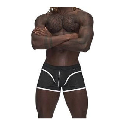 Male Power Sport Mesh Mini Short Black Small