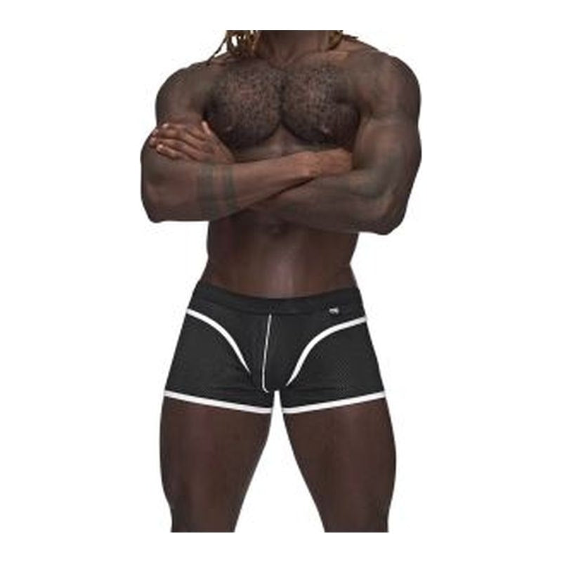 Male Power Sport Mesh Mini Short Black Large