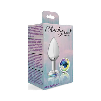 Cheeky Charms Medium Butt Plug with Clear Iridescent Jewel