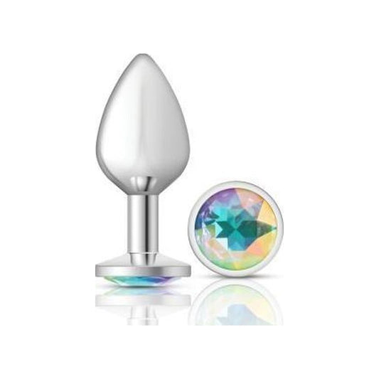 Cheeky Charms Large Butt Plug with Clear Iridescent Jewel